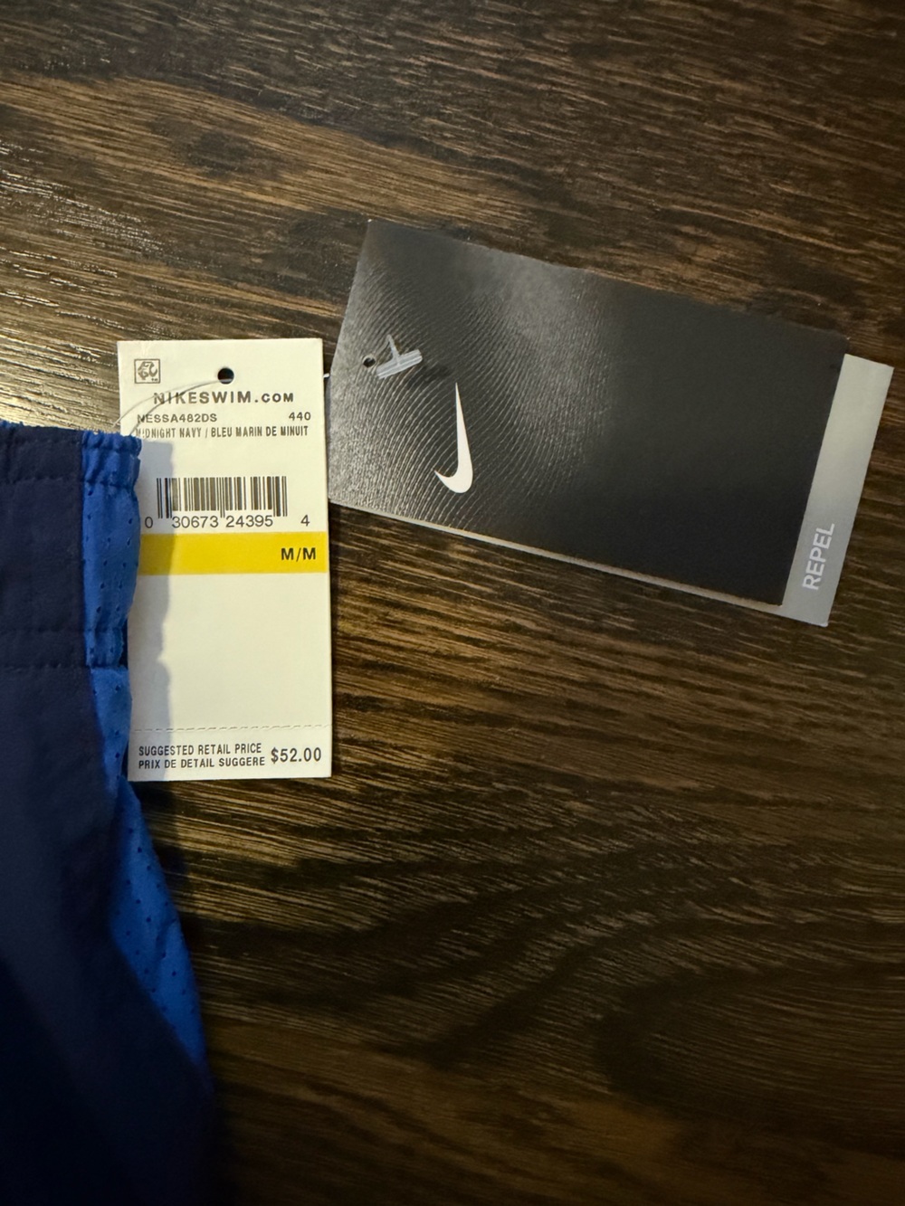 Nike Blue Swim/Workout Shorts with Electric Blue Trim - Picture 3 of 4